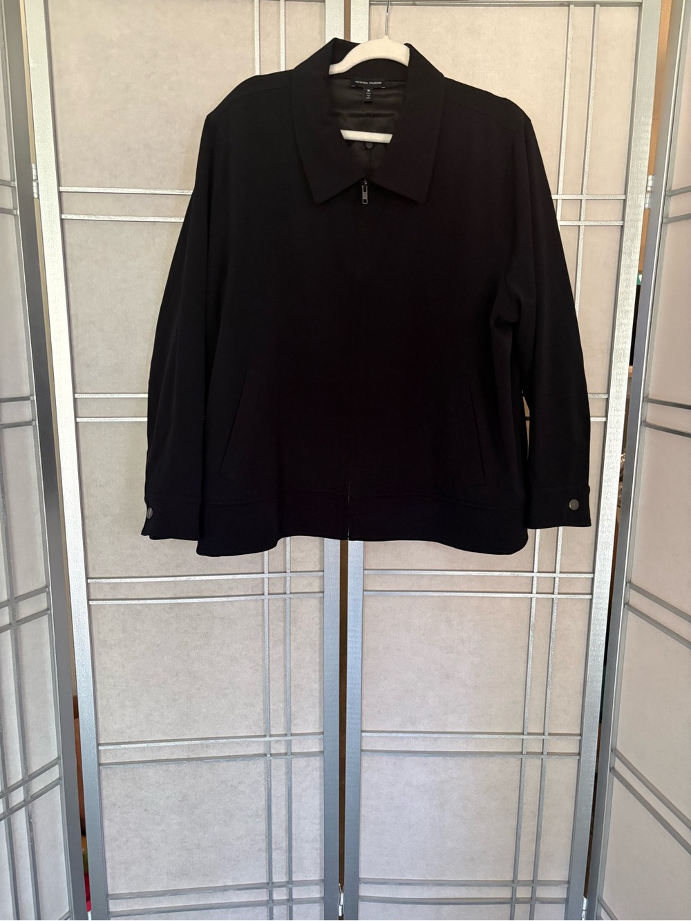 Universal Standard Black Zip-Front Bomber Jacket